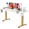Load image into Gallery viewer, Monomi Electric Standing Desk, 55 x 28 inches Height Adjustable Desk, Ergonomic Home Office Sit Stand Up Desk with Memory Preset Controller (Natural Top/White Frame)