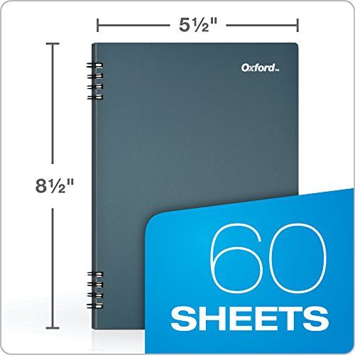 Oxford Stone Paper Notebook, 8-1/2" x 11", Blue Cover, 60 Sheets, 2 Pack (161646)