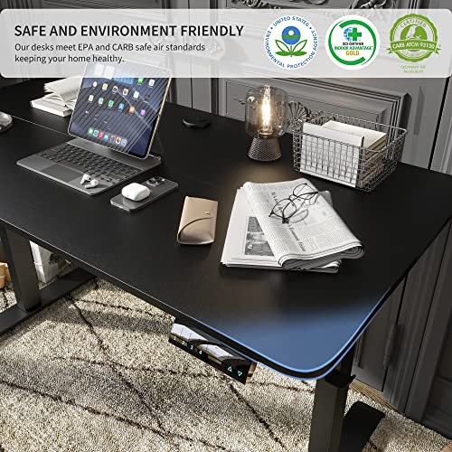 Monomi Electric Standing Desk, 55 x 28 inches Height Adjustable Desk, Ergonomic Home Office Sit Stand Up Desk with Memory Preset Controller (Natural Top/White Frame)
